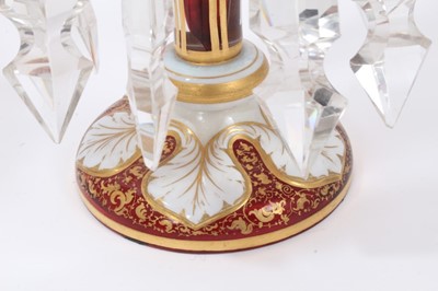 Lot 1 - Fine pair of Bohemian glass lustres