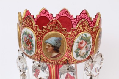 Lot 1 - Fine pair of Bohemian glass lustres