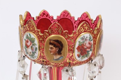 Lot 1 - Fine pair of Bohemian glass lustres