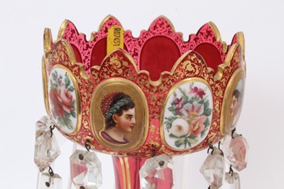 Lot 1 - Fine pair of Bohemian glass lustres