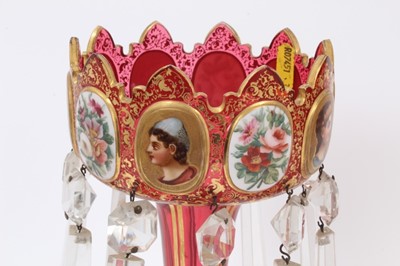 Lot 1 - Fine pair of Bohemian glass lustres