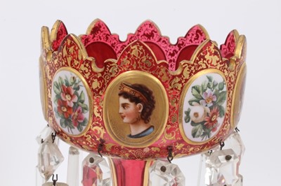 Lot 1 - Fine pair of Bohemian glass lustres