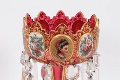 Lot 1 - Fine pair of Bohemian glass lustres