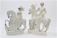 Lot 321 - Two Victorian Staffordshire Royal figures of...