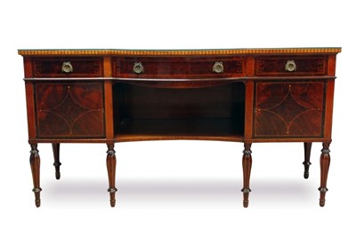 Lot 735 - Fine quality late 19th century mahogany and inlaid bowfront sideboard