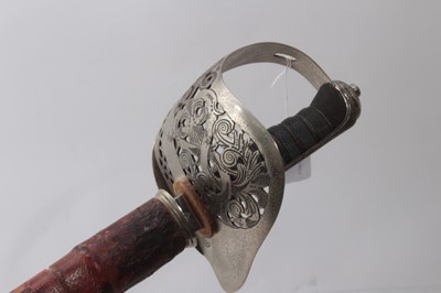 Lot 330 - George V 1897 pattern Sword with presentation inscription on blade, together with printed research
