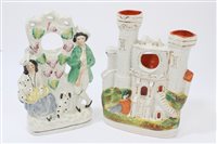 Lot 337 - Victorian Staffordshire castle watch holder,...