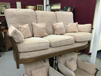 Lot 926 - Three piece Ercol suite