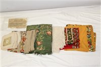 Lot 3119 - Vintage embroidered wool square and longer...