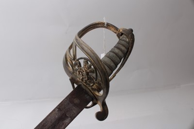 Lot 328 - Victorian 1845 pattern infantry officers' sword (no scabbard)