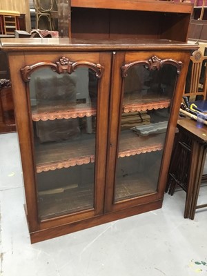 Lot 886 - Victorian mahogany bookcase with two glazed doors enclosing three adjustable shelves 110 cm wide, 125 cm high , 33 cm deep