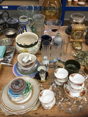 Lot 13 - Royal Albert Old Country Roses pattern six place teaset together with glassware and ceramics