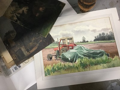 Lot 90 - Collection of unframed works on paper and canvas, 19th / 20th century, various hands and media