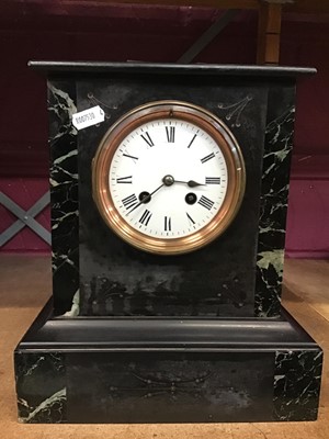 Lot 523 - Victorian Black Slate mantel clock