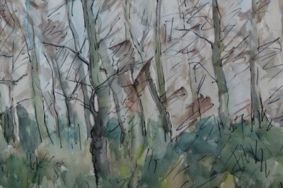 Lot 44 - Yvres Rouvres (1910-1996) watercolour trees, together with a 1961 catalogue