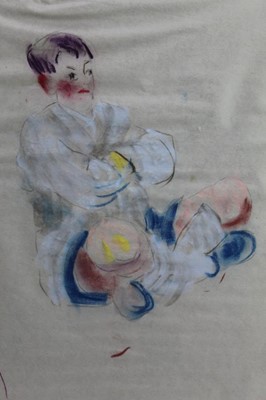 Lot 42 - Lucy Harwood pastel, boy seated
