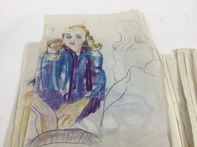 Lot 1168 - Of Sir Cedric Morris and Benton End interest; a collection of works to include drawings by Lucy Harwood