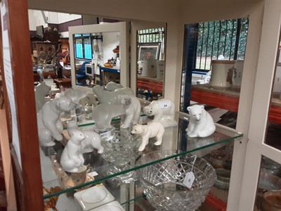 Lot 44 - Group of eight Polar Bear ornaments to include Goebel, Lladro and NAO