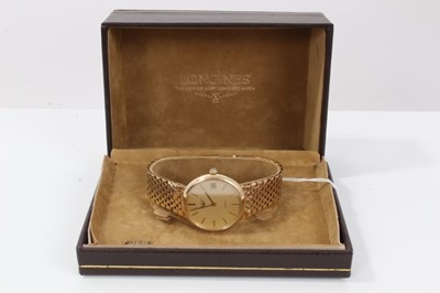 Lot 160 - Gentlemen's Longines 9ct gold wristwatch on gold bracelet in box