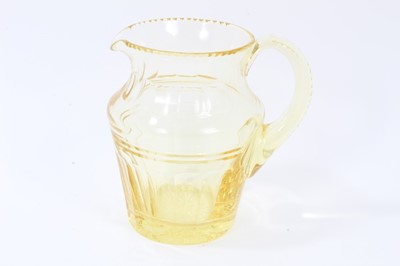 Lot 36 - Victorian yellow cut glass lemonade jug