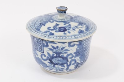 Lot 28 - 19th century Chinese blue and white covered bowl