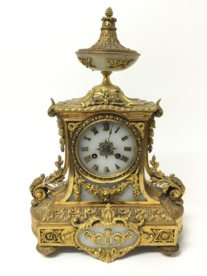 Lot 541 - Good quality 19th century French Ormolu and White alabaster mantel clock