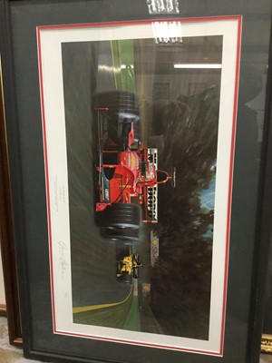 Lot 39 - Gerald Coulson signed limited edition Formula One print 'The Wizard of OZ, number 118 of 500, mounted in glazed frame
