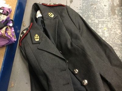 Lot 81 - Large group of vintage textiles to include fur coats and military jacket (qty)