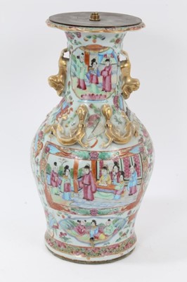 Lot 116 - 19th century Chinese Canton vase converted to a lamp