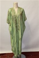 Lot 3126 - 1920s ladies' green silk long-length robe with...