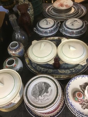 Lot 184 - Two antique oil lamps together witb decorative ceramics