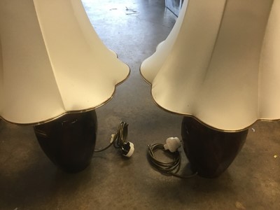 Lot 185 - Pair of Royal Doulton flambé glazed table lamps