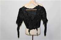 Lot 3127 - Ladies' Victorian black silk mourning boned...
