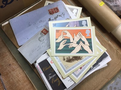 Lot 263 - Group of ephemera to include stamps and a poster