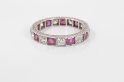Lot 196 - Ruby and diamond eternity ring