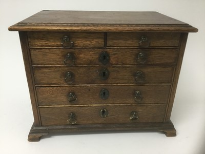 Lot 80 - Georgian oak and pine miniature chest of drawers