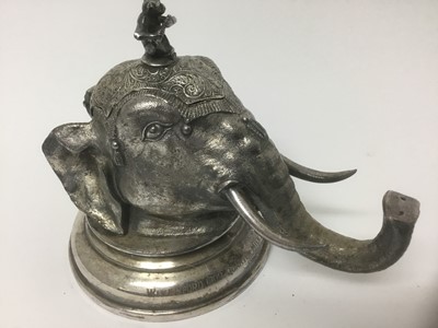 Lot 79 - Late 19th / early 20th century electroplated elephant inkwell