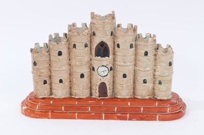 Lot 51 - Staffordshire castle spill vase