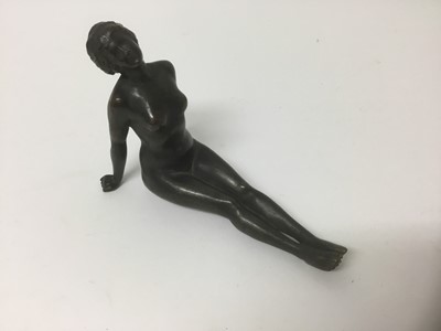 Lot 83 - Art deco bronze figure of a seated woman