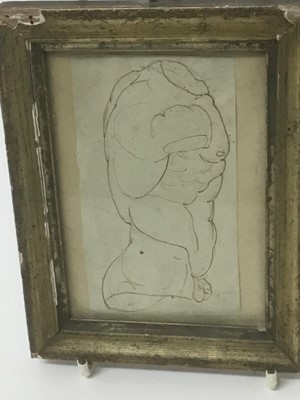 Lot 288 - 18th / early 19th century pen sketch of a male torso
