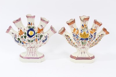 Lot 27 - Near pair of pearlware tulip vases