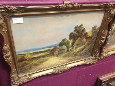 Lot 113 - Pair of Victorian oils in glazed gilt frames