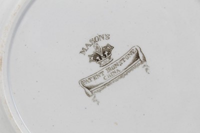 Lot 77 - A Masons Ironstone plate, in famille verte style, and five other Ironstone plates