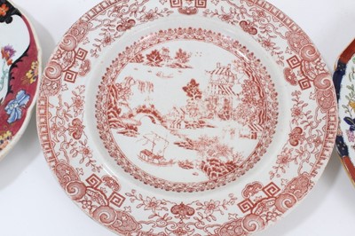 Lot 77 - A Masons Ironstone plate, in famille verte style, and five other Ironstone plates