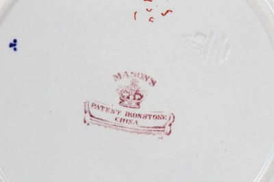 Lot 77 - A Masons Ironstone plate, in famille verte style, and five other Ironstone plates