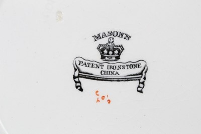 Lot 77 - A Masons Ironstone plate, in famille verte style, and five other Ironstone plates