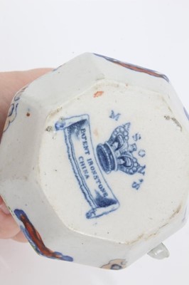 Lot 68 - A rare Masons Ironstone relief moulded jug, five other Masons jugs and two tooth brush vases