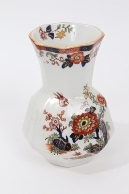 Lot 68 - A rare Masons Ironstone relief moulded jug, five other Masons jugs and two tooth brush vases