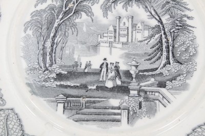 Lot 82 - Two Masons Ironstone plates, in Chinese famille rose style, and four other plates and a sauce tureen stand