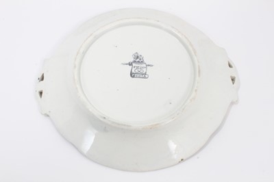 Lot 82 - Two Masons Ironstone plates, in Chinese famille rose style, and four other plates and a sauce tureen stand